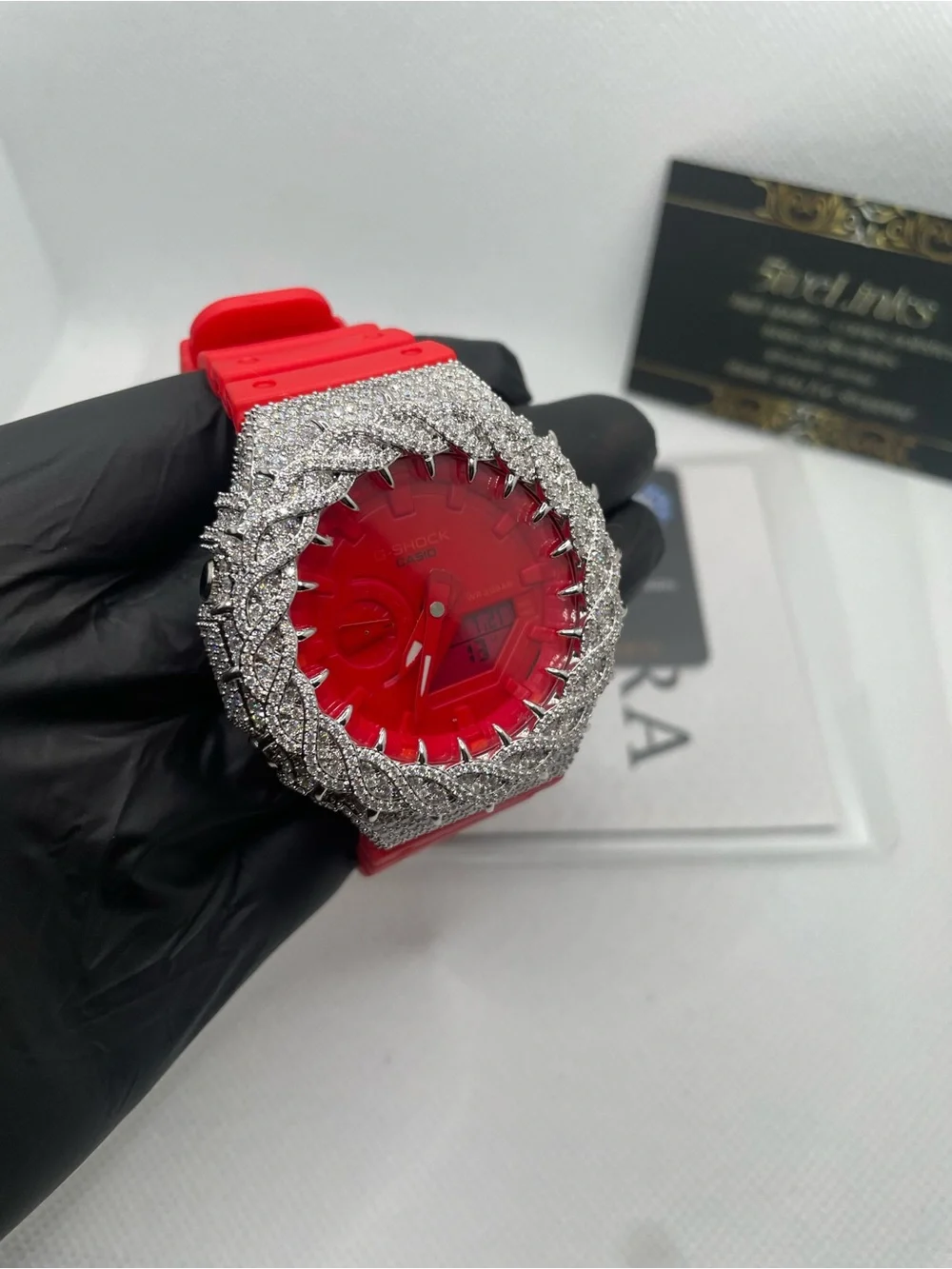 G-Shock Red Digital-Analog Watch with Silver Crystal Bezel